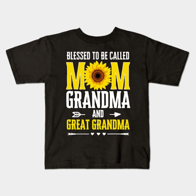 Blessed To Be Called Mom Grandma Great Grandma Mother's Day Kids T-Shirt by Shopinno Shirts